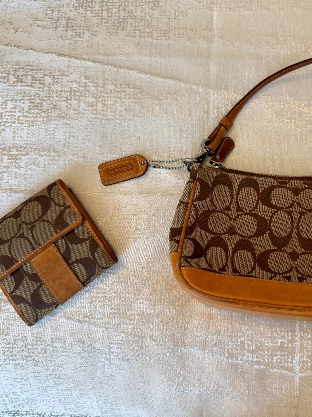 Authentic coach baguette style purse and matching wallet